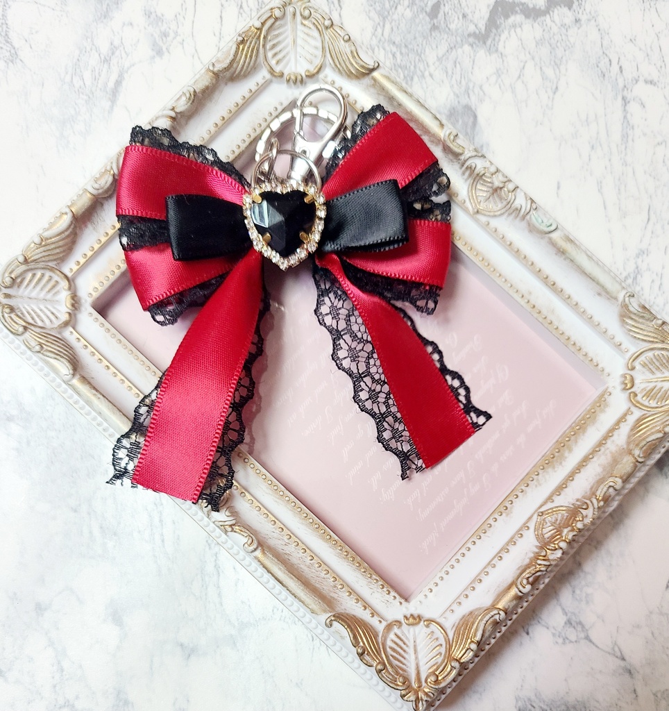 魔法少女感女児風リボンキーホルダー