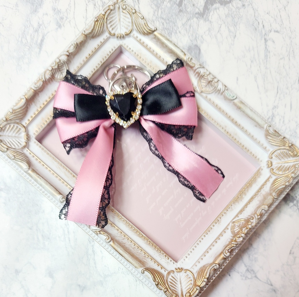 魔法少女感女児風リボンキーホルダー