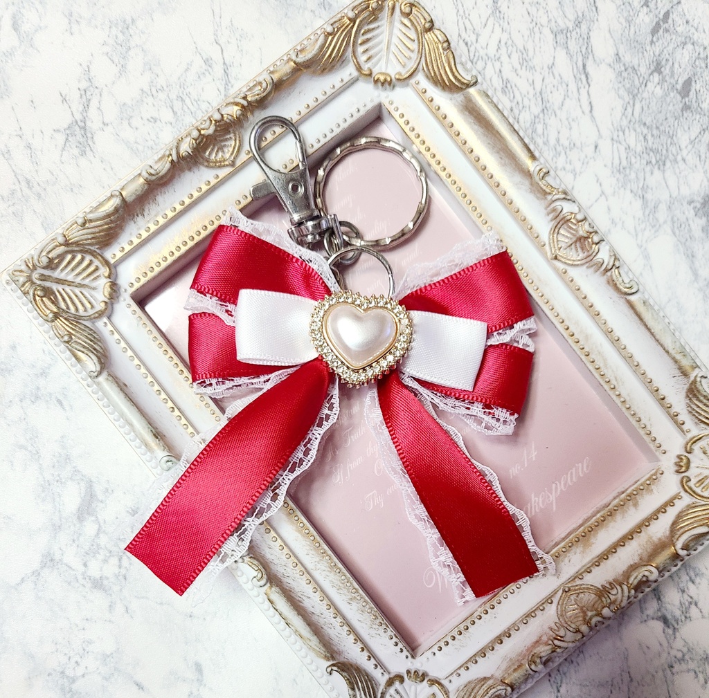 魔法少女感女児風リボンキーホルダー