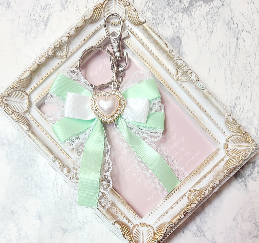 魔法少女感女児風リボンキーホルダー