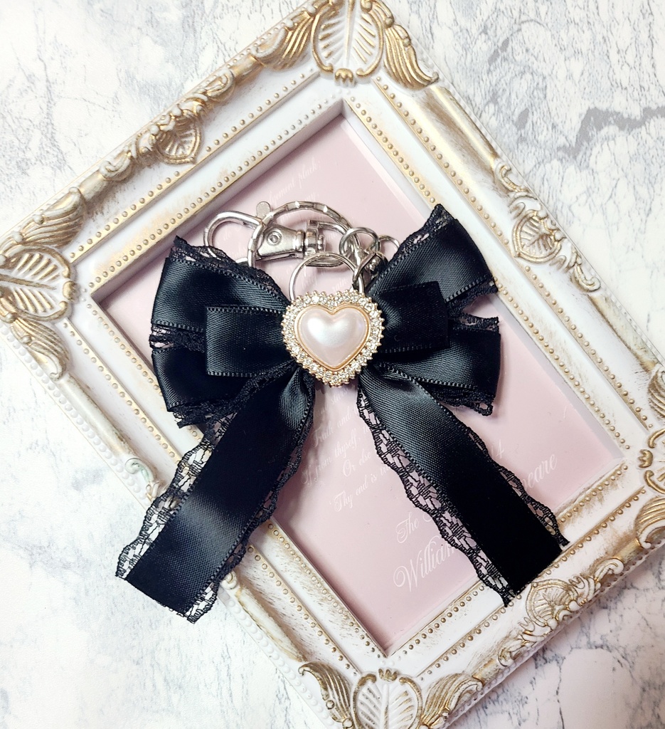 魔法少女感女児風リボンキーホルダー