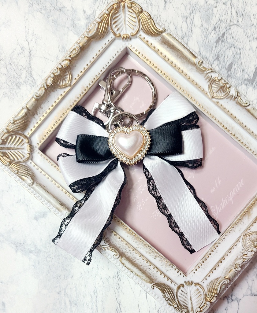 魔法少女感女児風リボンキーホルダー