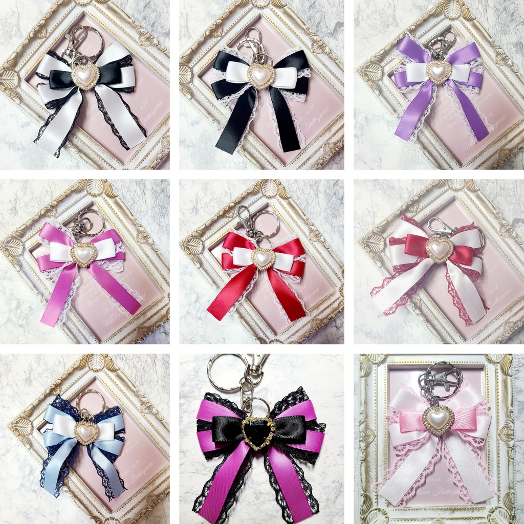 魔法少女感女児風リボンキーホルダー