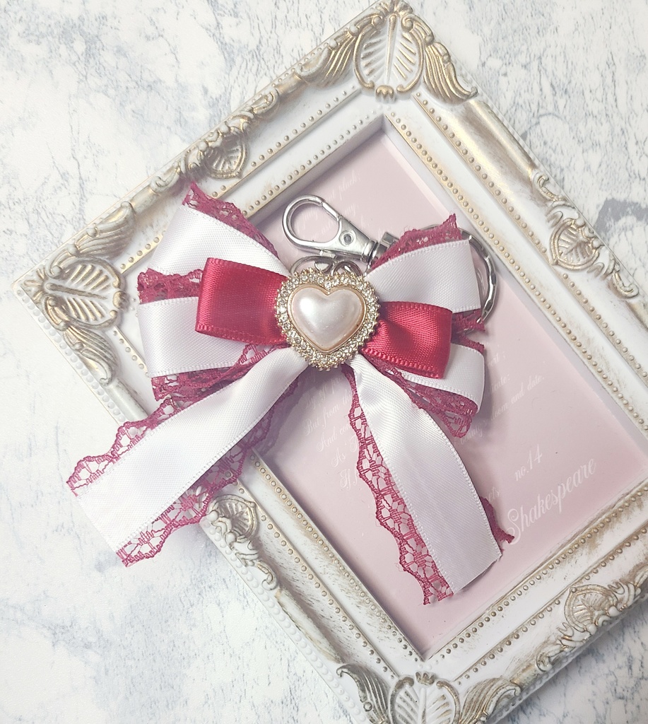 魔法少女感女児風リボンキーホルダー