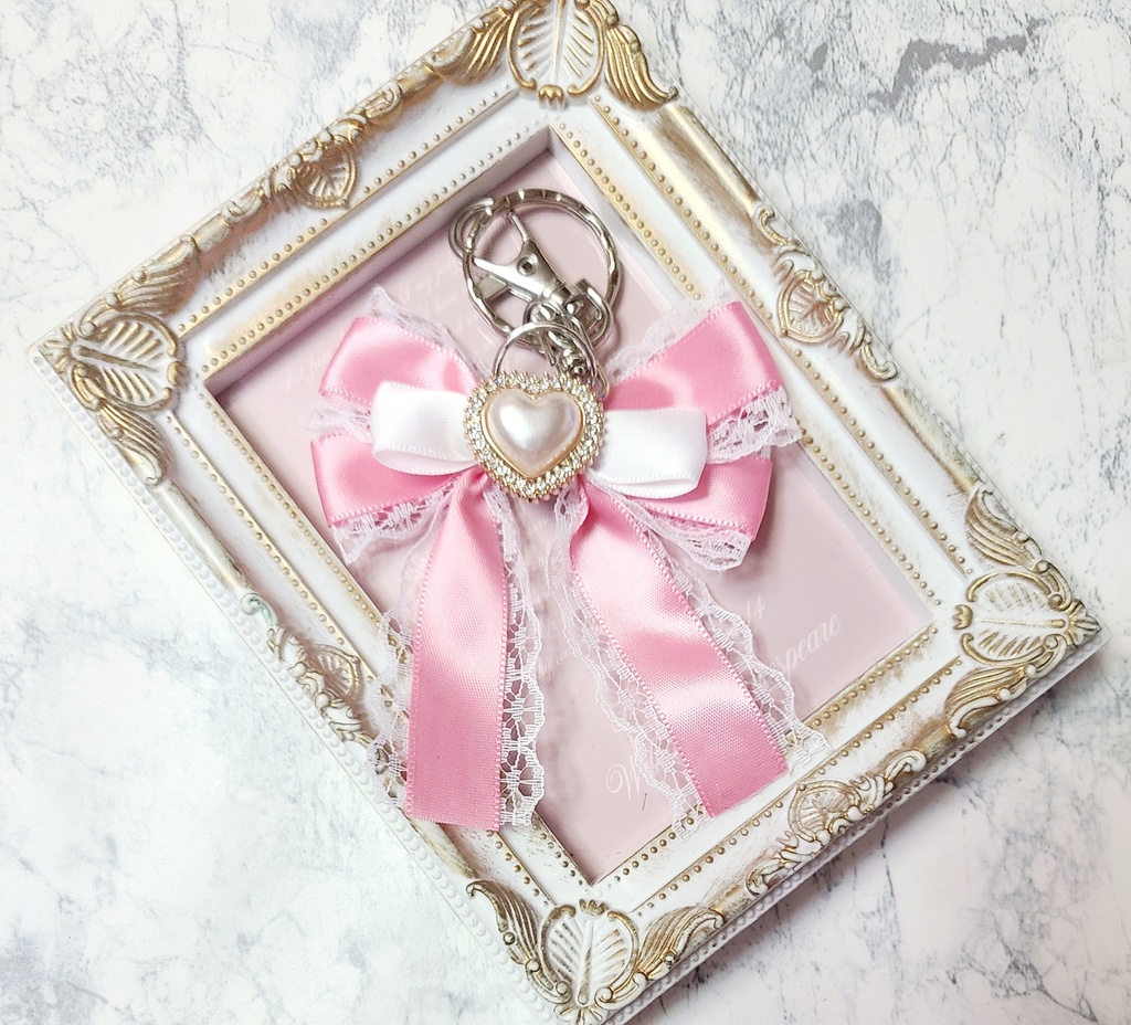 魔法少女感女児風リボンキーホルダー