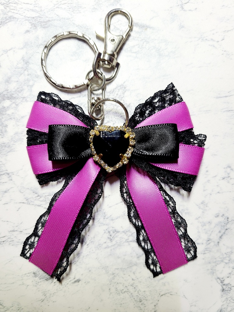 魔法少女感女児風リボンキーホルダー