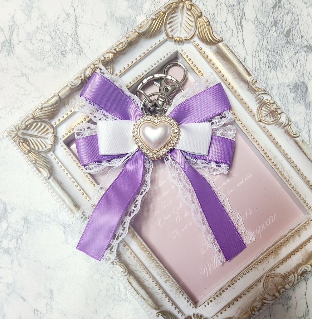 魔法少女感女児風リボンキーホルダー