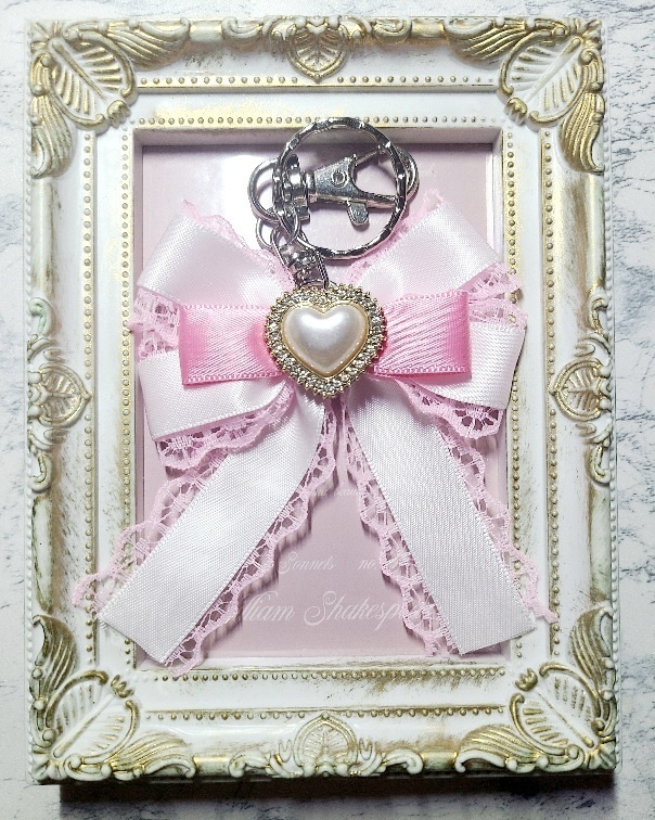 魔法少女感女児風リボンキーホルダー