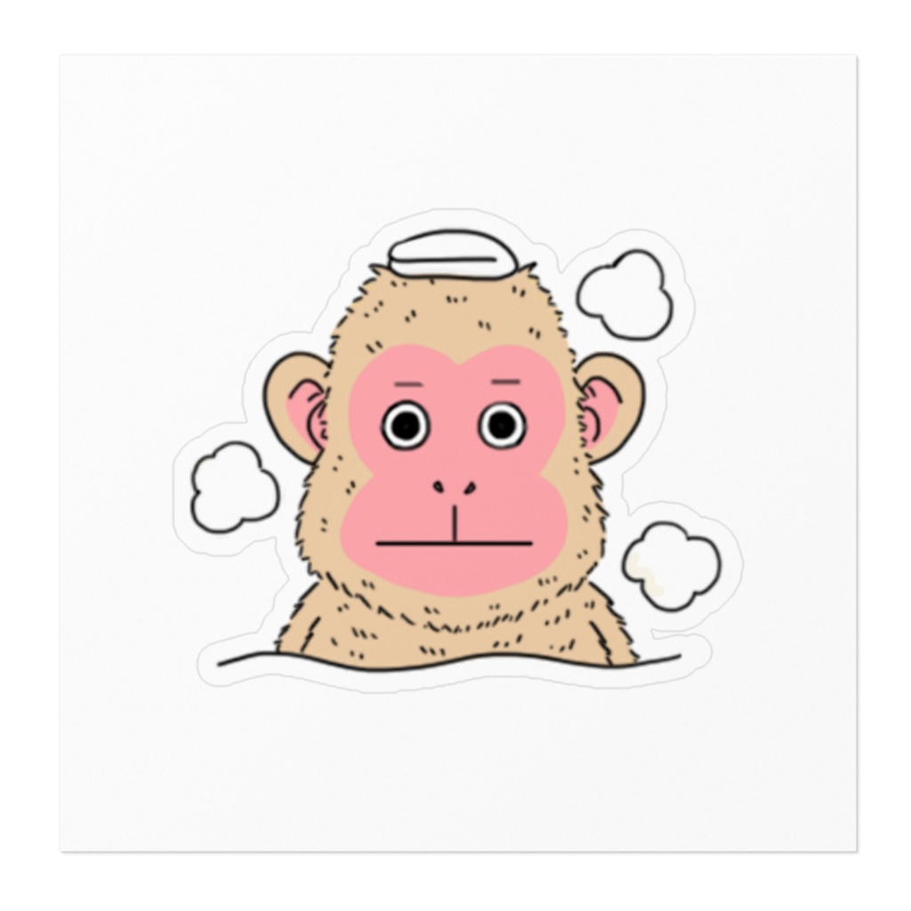 サウナに来て温泉に入っちゃう猿ステッカー