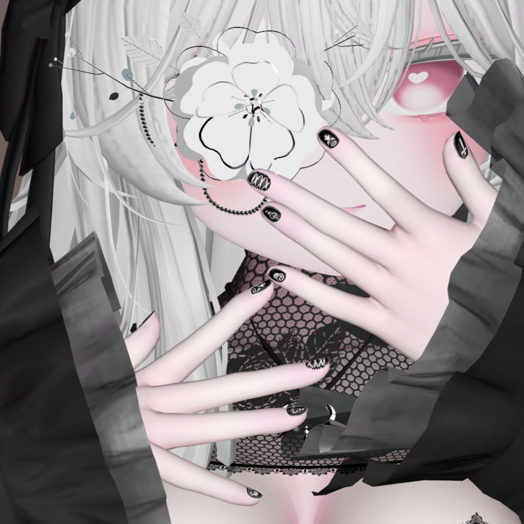 桔梗用 ゴシック風ネイルテクスチャー Gothic Nail Texture for #桔梗3D