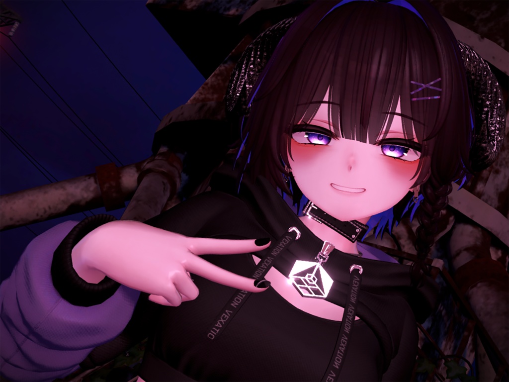 【3D Accessory for VRChat】奔雷の角/Lightning Horn