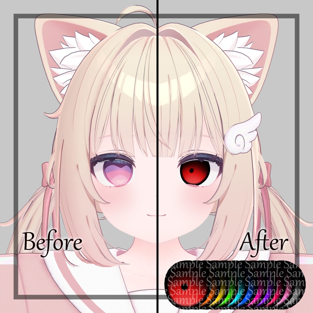 【シフォン用】シンプルアイ&同心円瞳 メイク&瞳テクスチャー Make up and Eye Texture for Chiffon