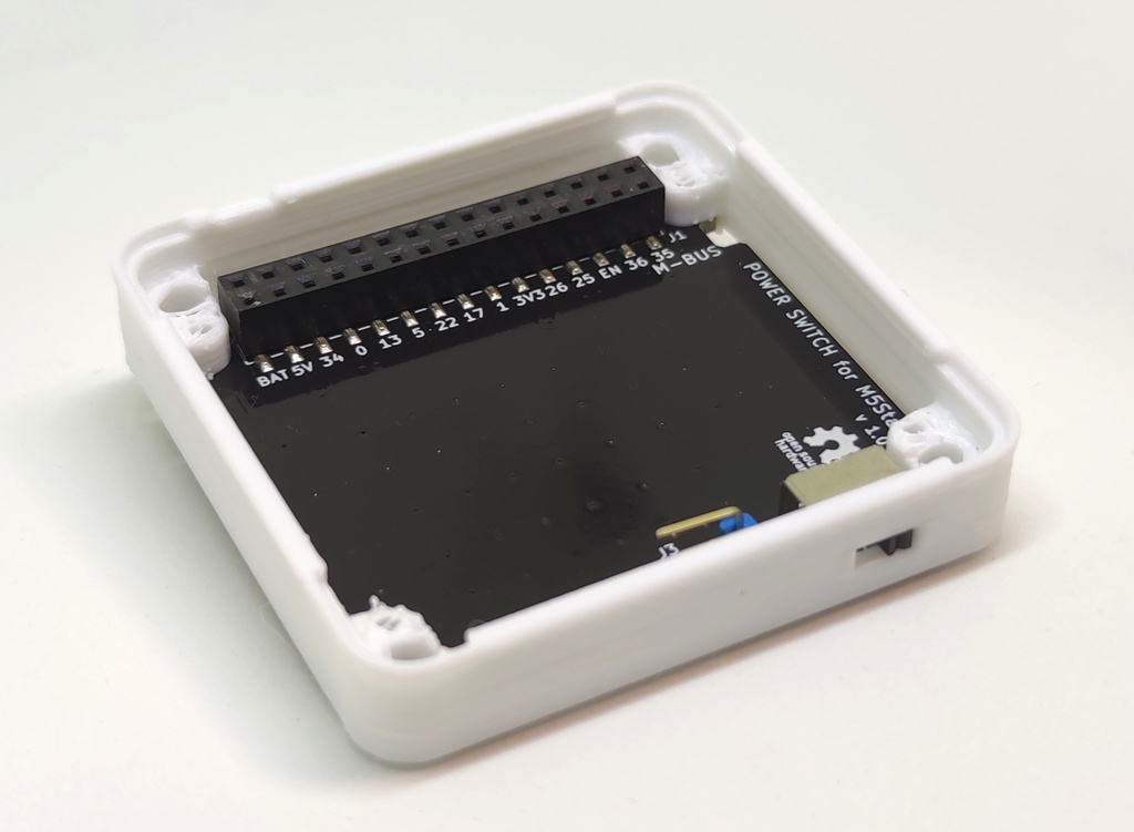 [10mm専用ケース付]Power SW for M5Stack[白]