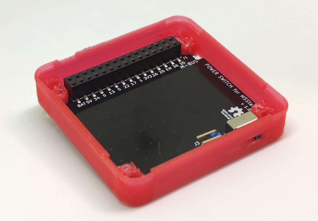 [10mm専用ケース付]Power SW for M5Stack[赤]