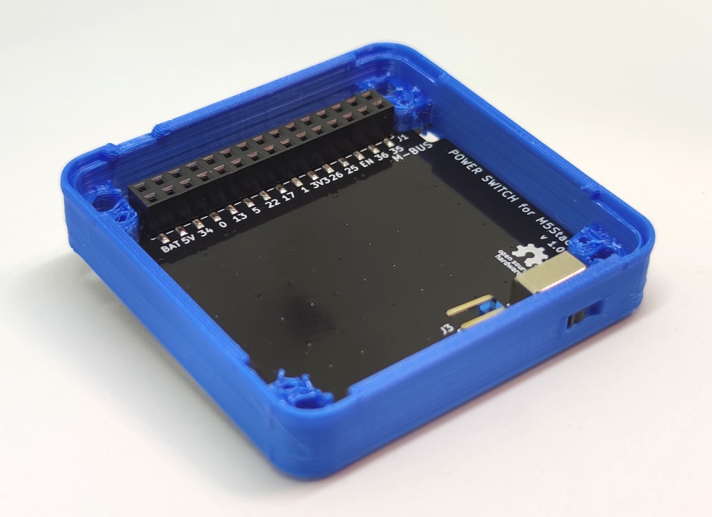 [10mm専用ケース付]Power SW for M5Stack[青]