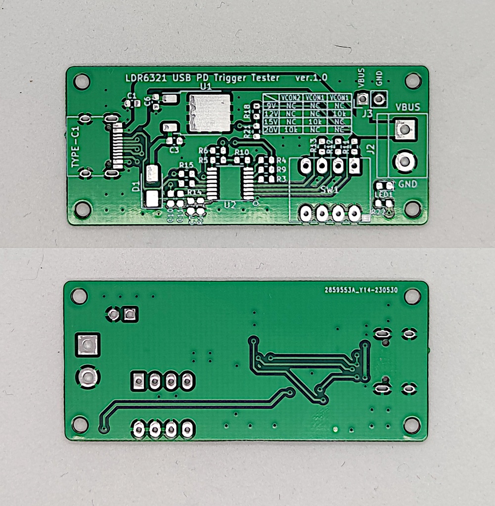 USB PD&QCトリガ用基板(LDR6321バージョン)