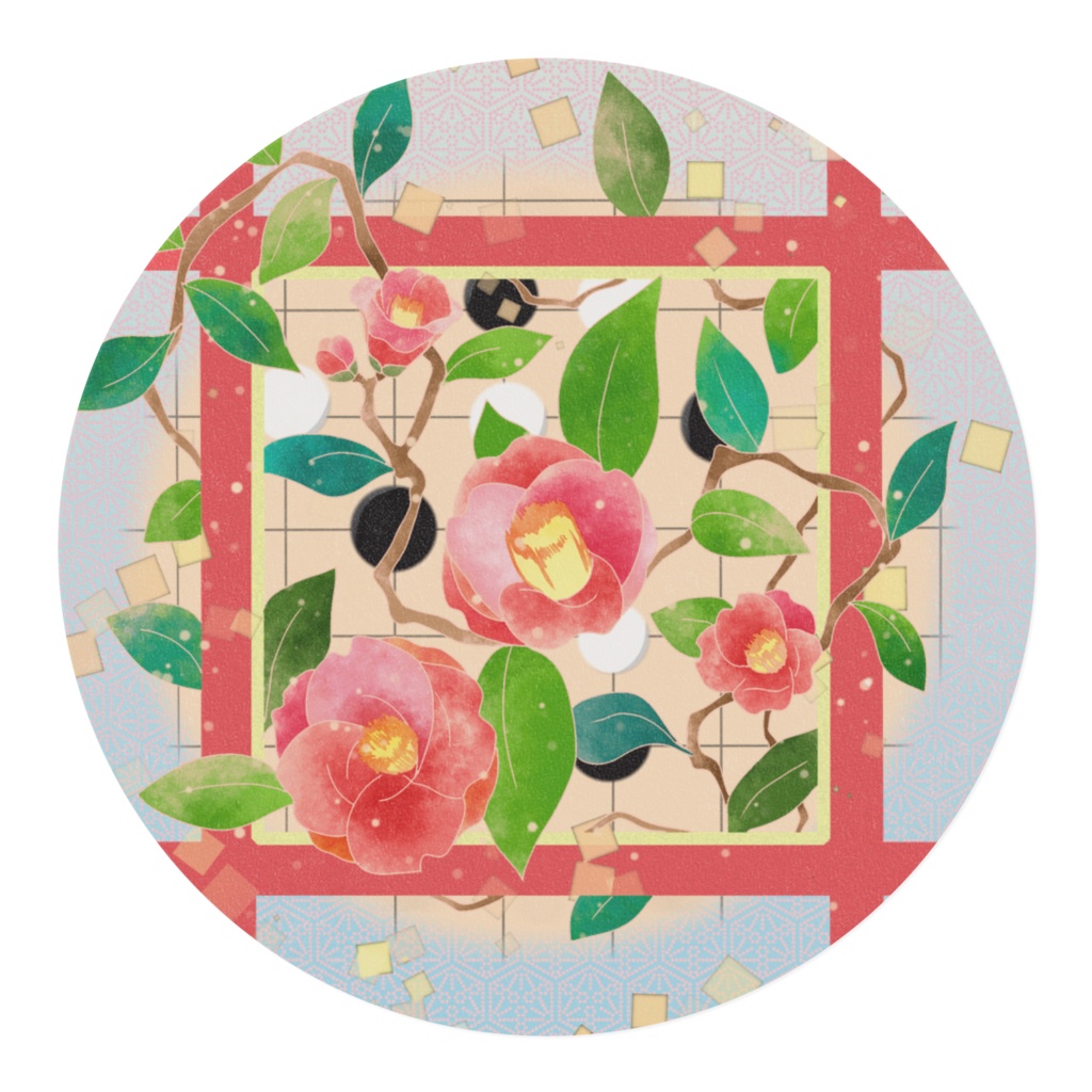 鶴と椿のマスキングテープ