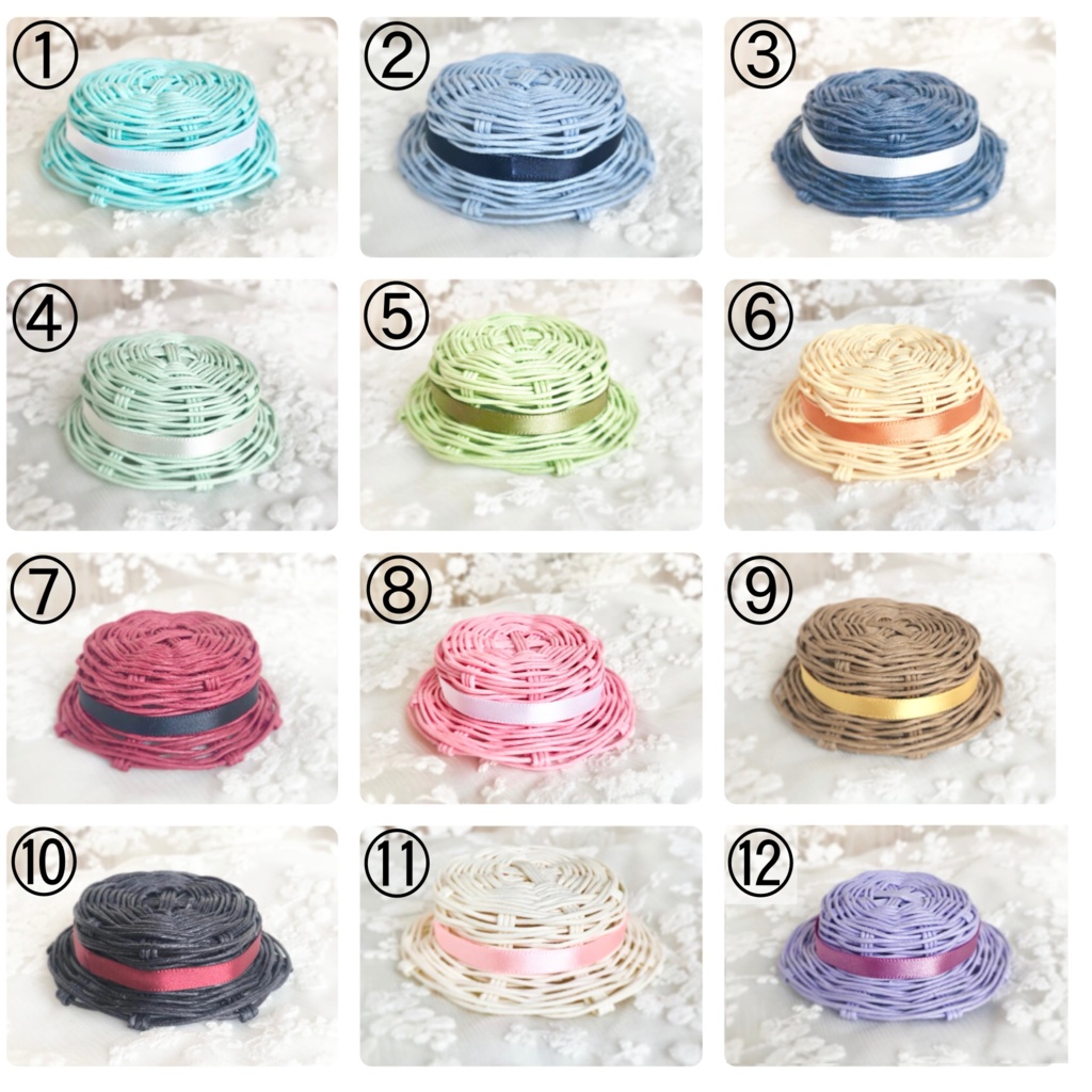 色が選べるリボンつきカンカン帽