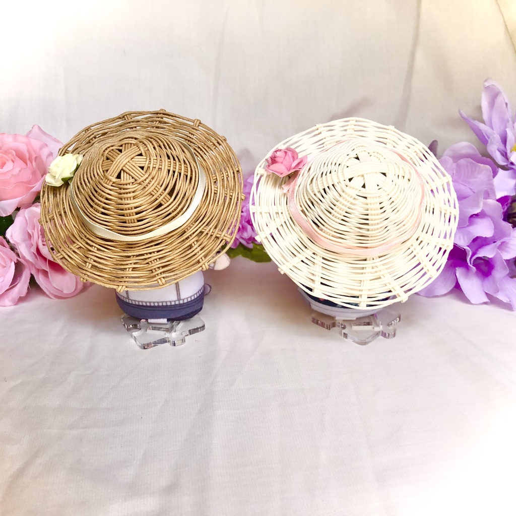 色が選べるにじぱぺサイズ麦わら帽子🌹お花つき🌹