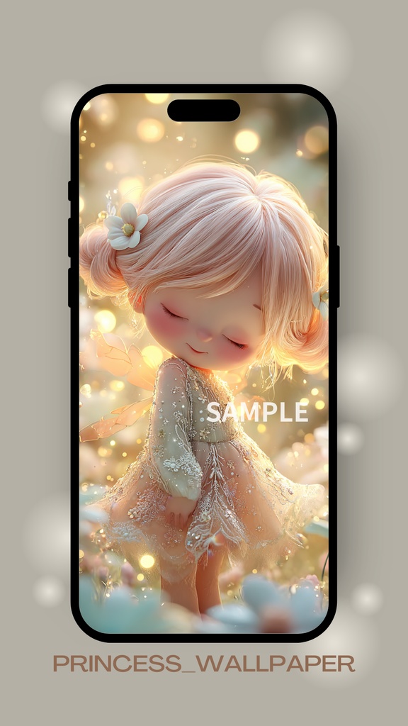 🪄 癒し × かわいさ × 光の魔法 – スマホ壁紙 🌈princess_wallpaper 01