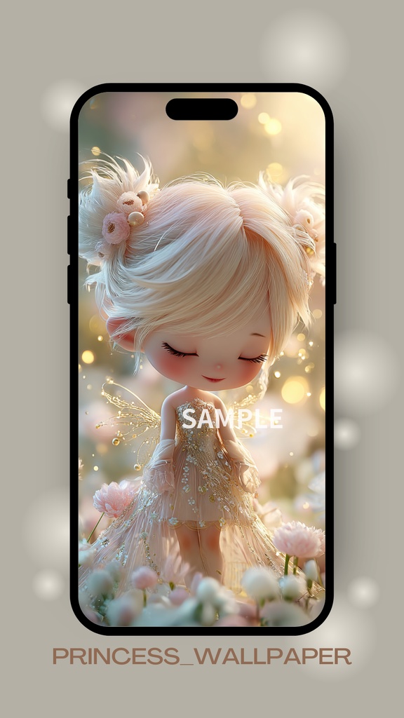 🪄 癒し × 花 × 光の魔法 – スマホ壁紙 🌸princess_wallpaper 03