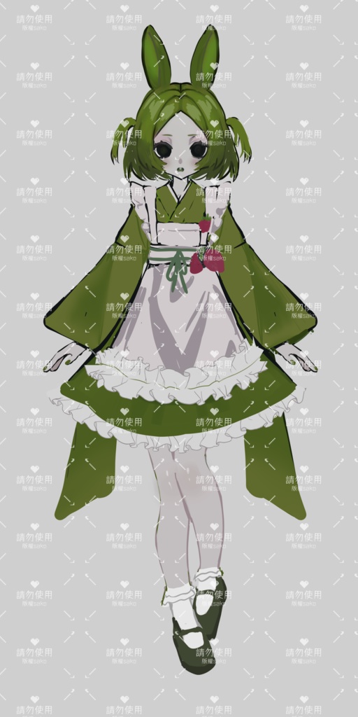 ​【展示用・購入不可】抹茶いちごちゃん - Live2D用パーツ分けPSD