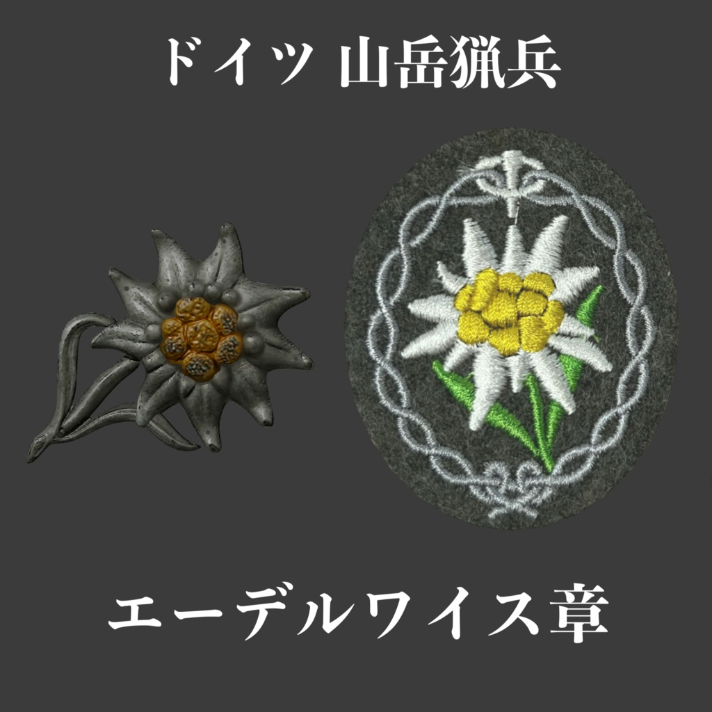 ドイツ軍 山岳猟兵 エーデルワイス章セット
