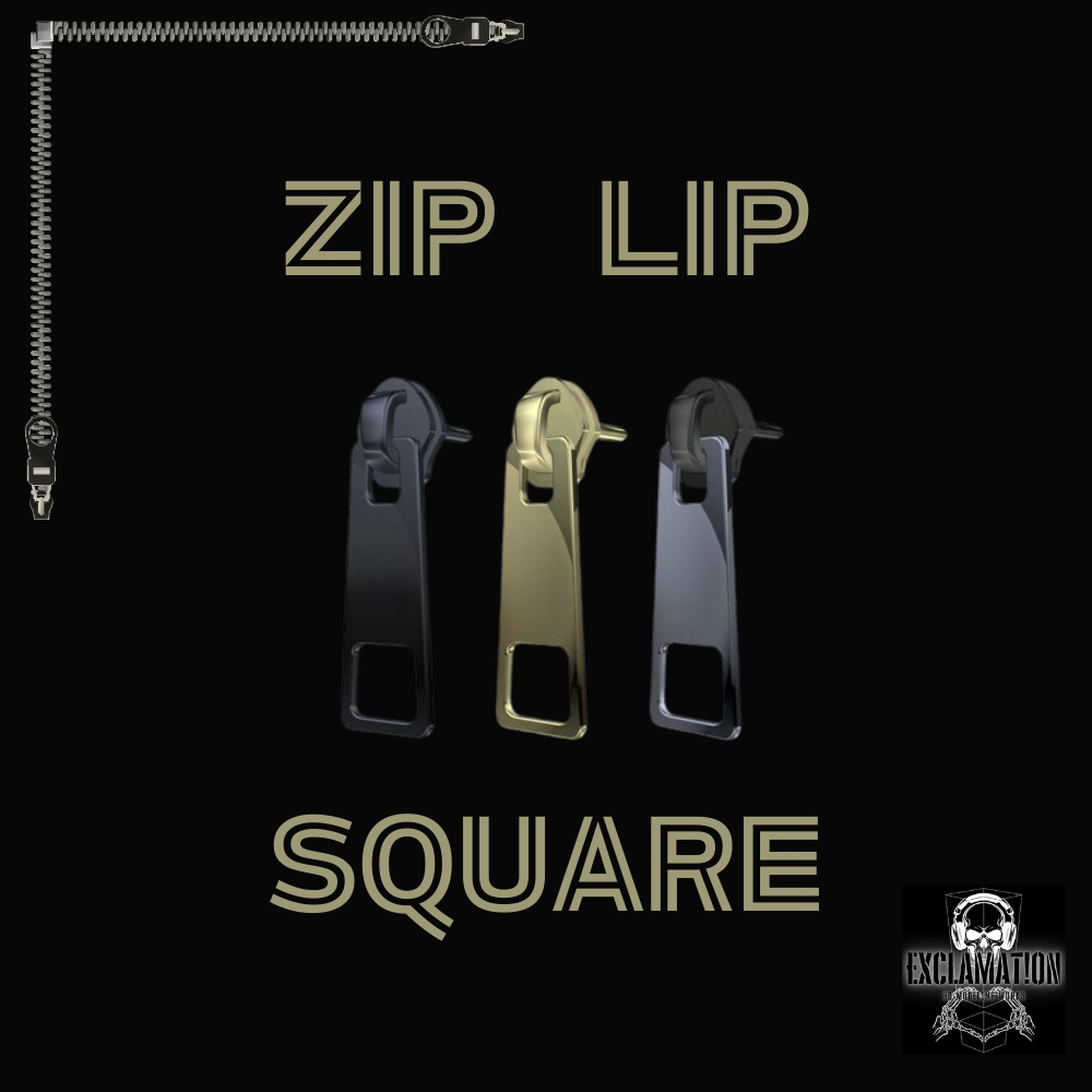 【VRC想定_ジッパー型ピアス】Zip Lip