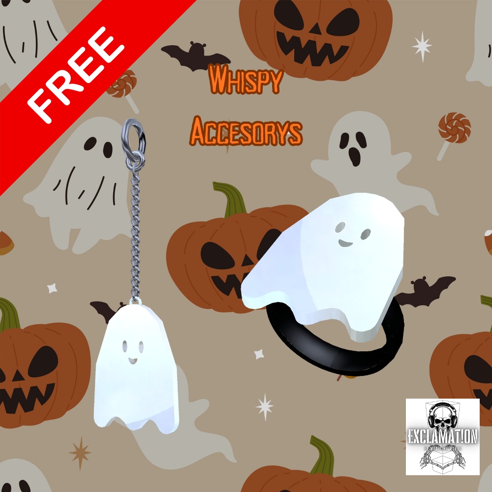 【無料】ハロウィン【VRC想定_シーツお化けアクセ2種セット】