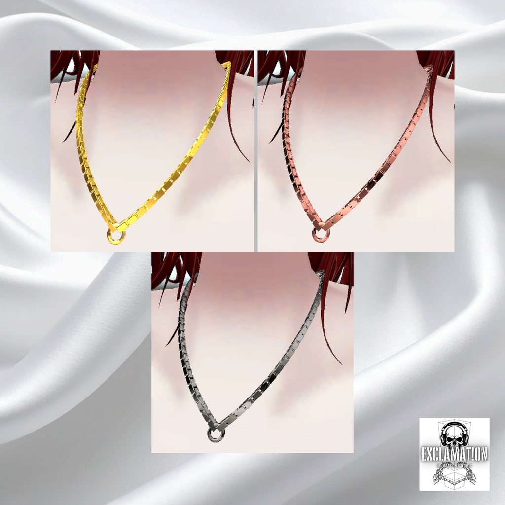 【リゼ(Rize)完全対応】ボックス(ベネチアン)チェーン【VRC想定ネックレスチェーン】