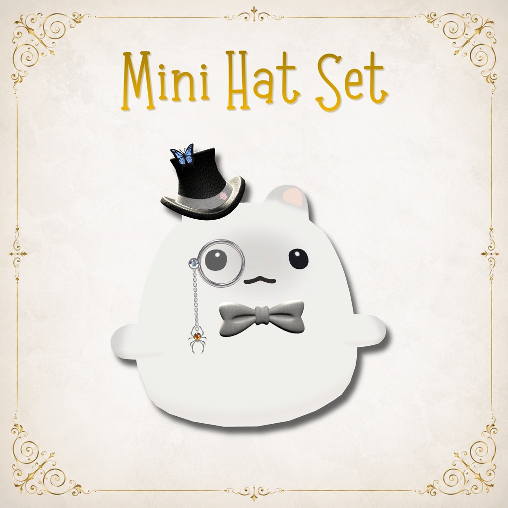 【11アバター対応】MiniHatSet/紳士風ミニハットセット【VRC想定】FULLSETはEXマテリアルおまけ付き