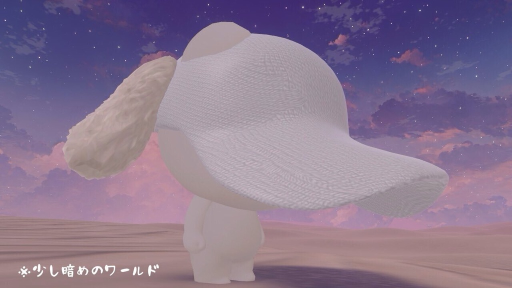 動きに合わせて耳が動く帽子★ 白黒2色 VRChat