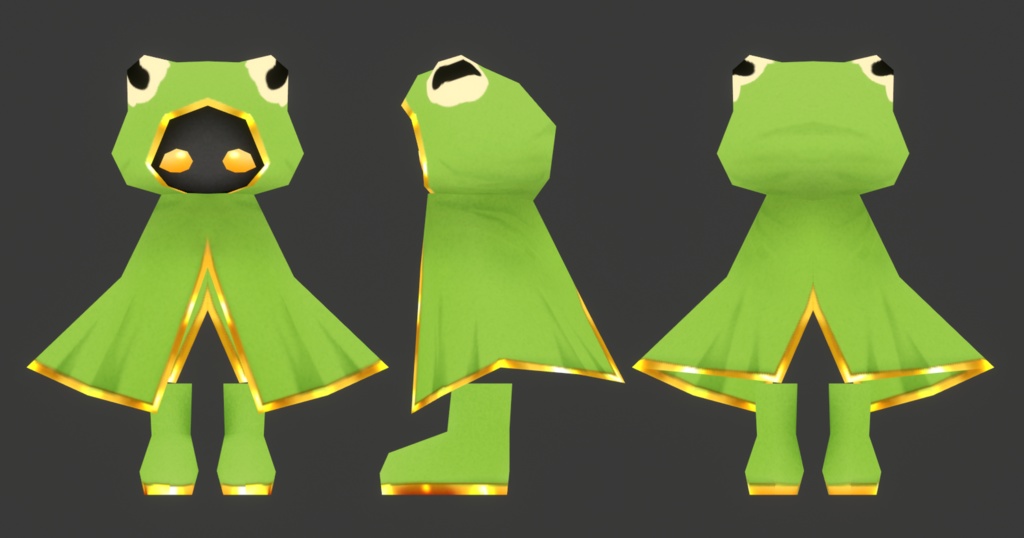 【VRC対応 3Dモデル_△256】RainFrog【オリジナル】