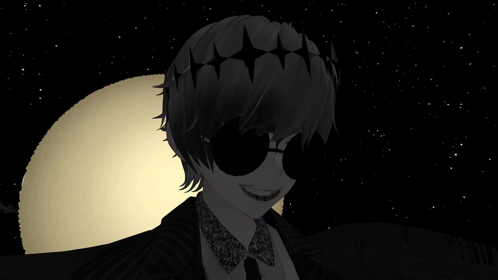 【VRC想定】【ツイステ】ジャックスケリントンのサングラスとヘッドアクセ【MA対応】【無料】