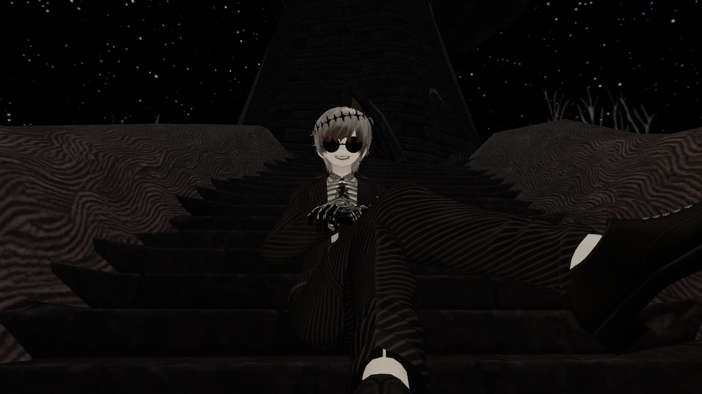 【VRC想定】【ツイステ】ジャックスケリントンのサングラスとヘッドアクセ【MA対応】【無料】