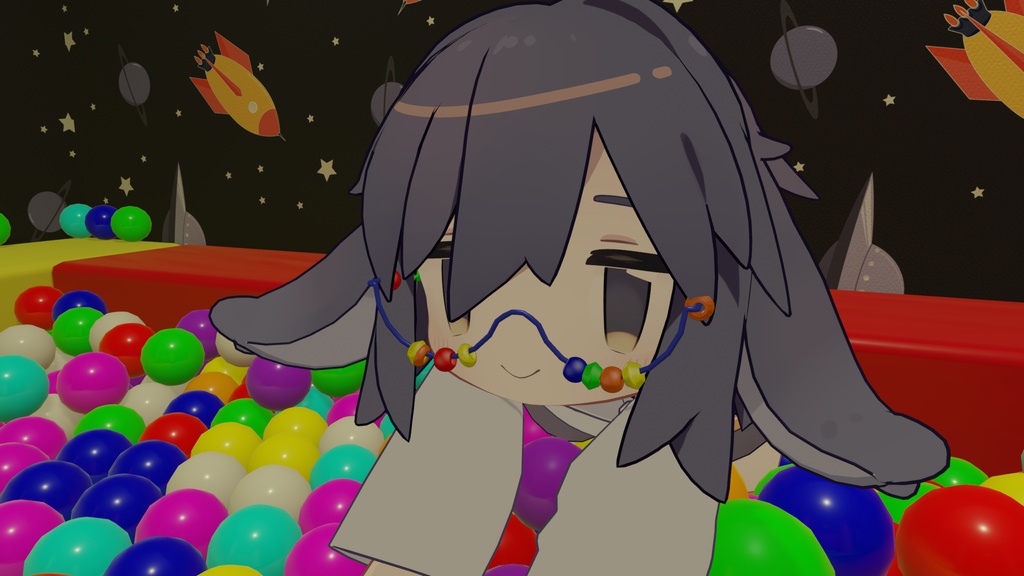 【VRC想定】ワイヤービーズグラス【MA対応】