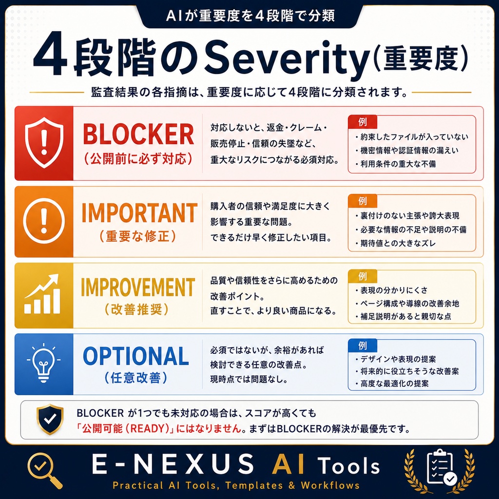 デジタル商品 公開前AI監査キット|販売前チェック→修正→再監査→公開判断