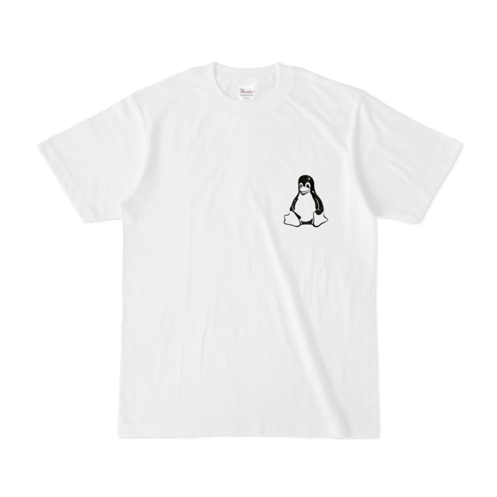 Linux スモールTuxモノクロロゴTシャツ
