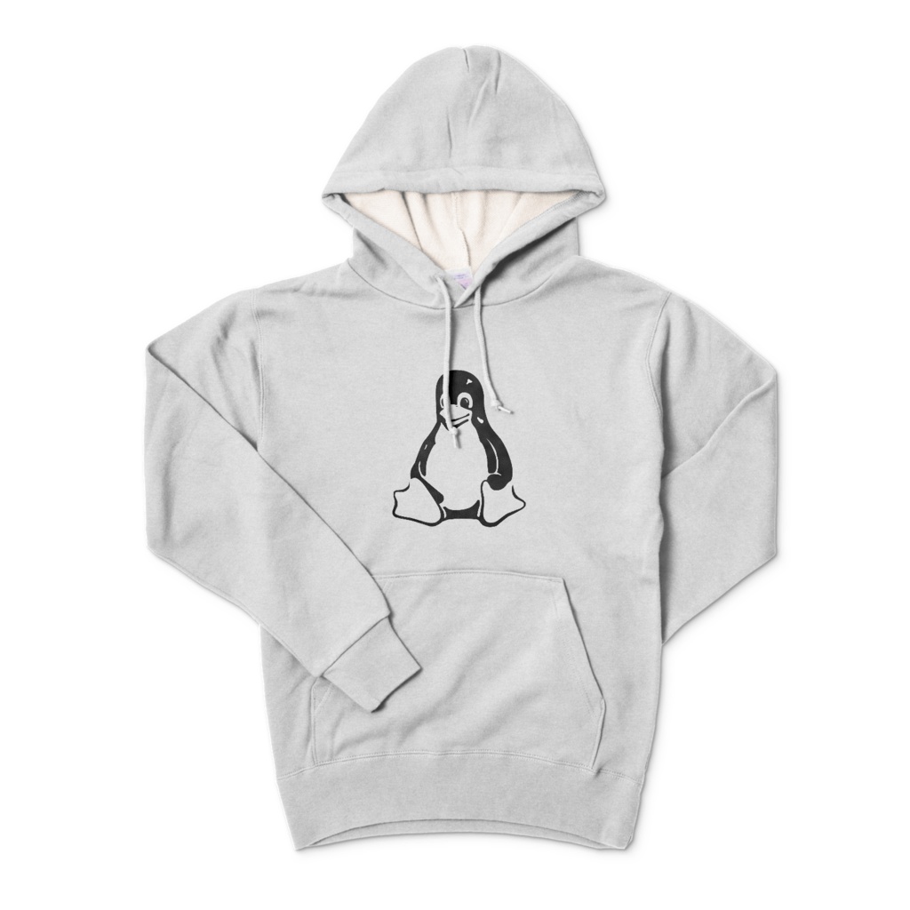 Linux Tuxモノクロロゴパーカー