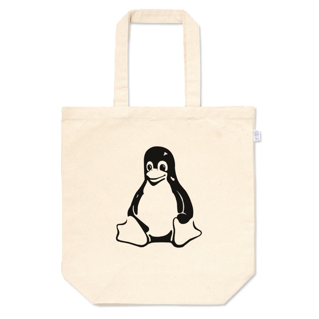 Linux ビッグTuxモノクロロゴトートバック