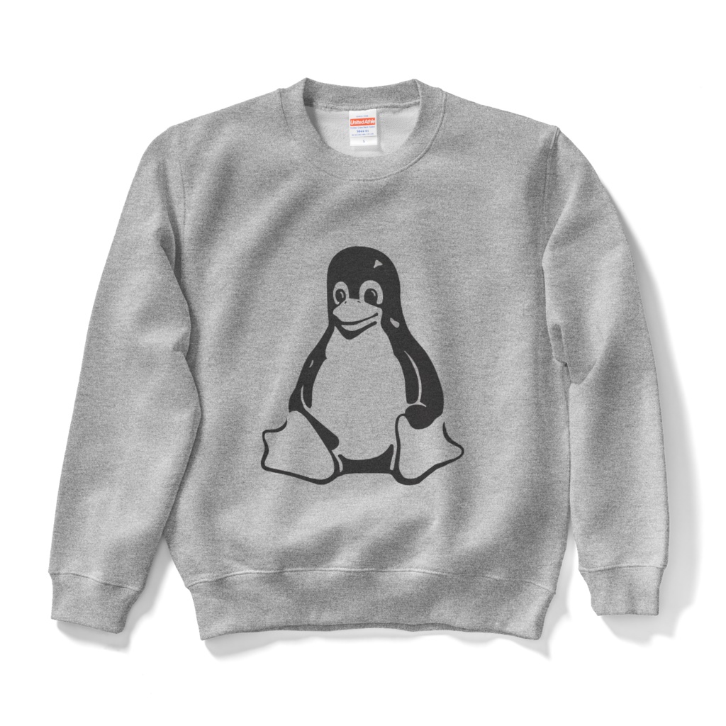 Linux ビッグTuxモノクロロゴトレーナー
