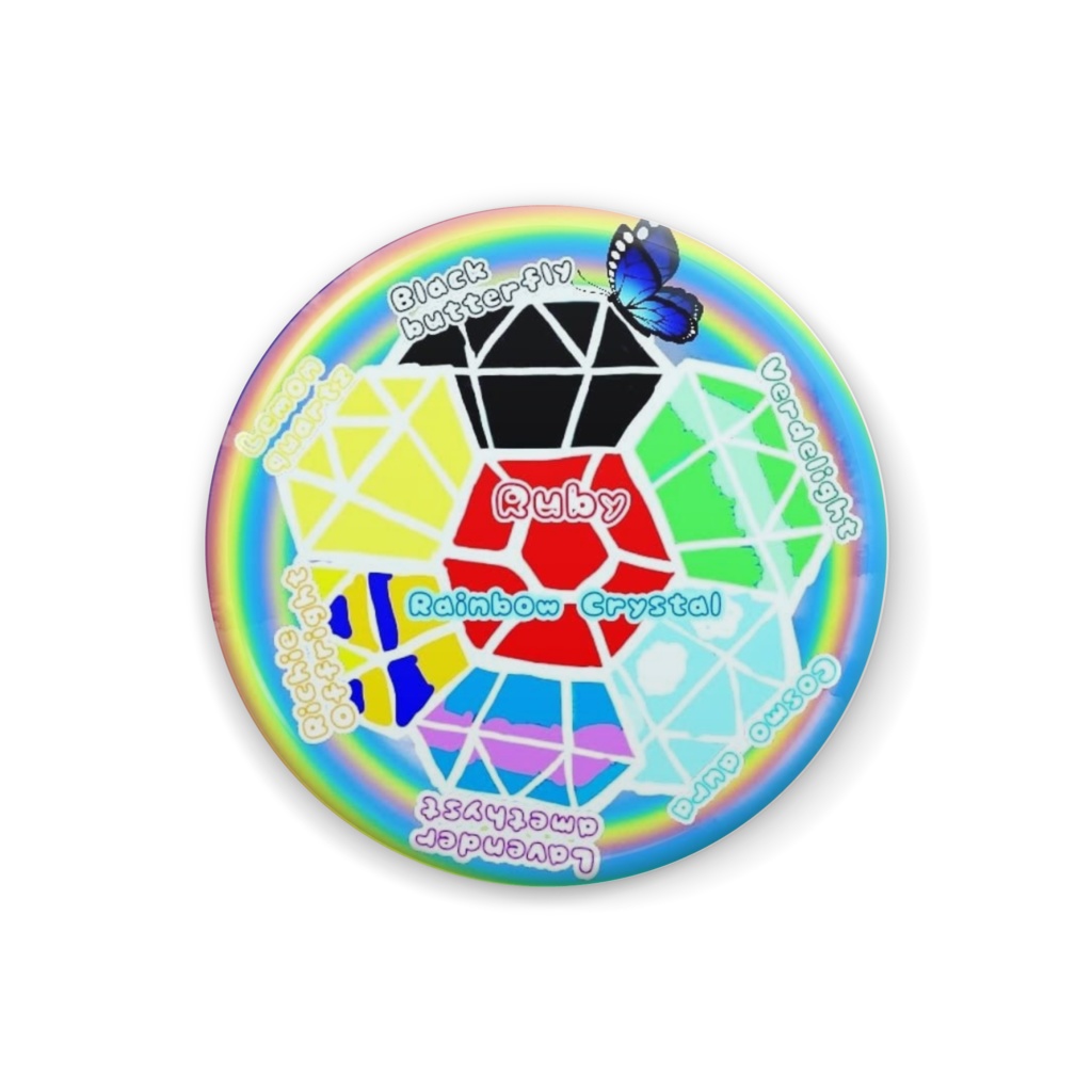 Rainbow Crystal ロゴ 缶バッジ