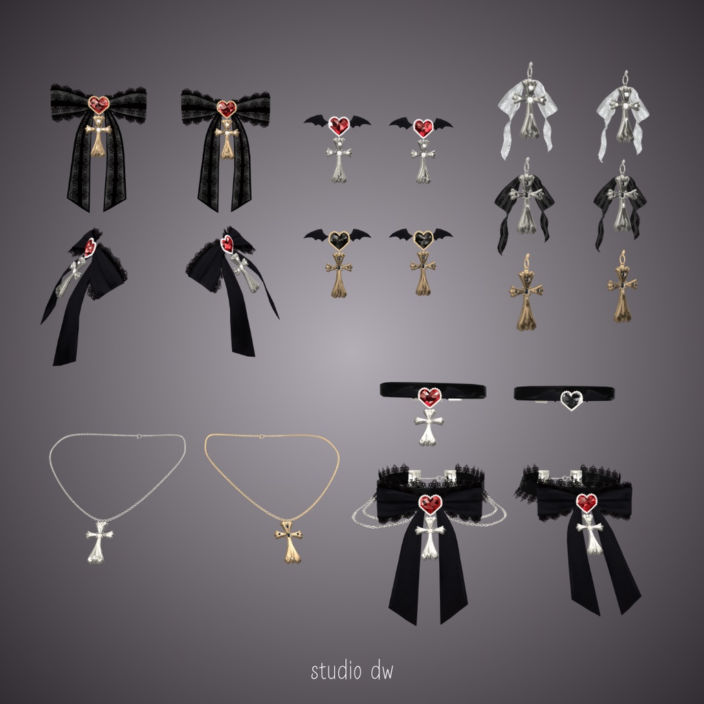 Heart & Cross Adornments