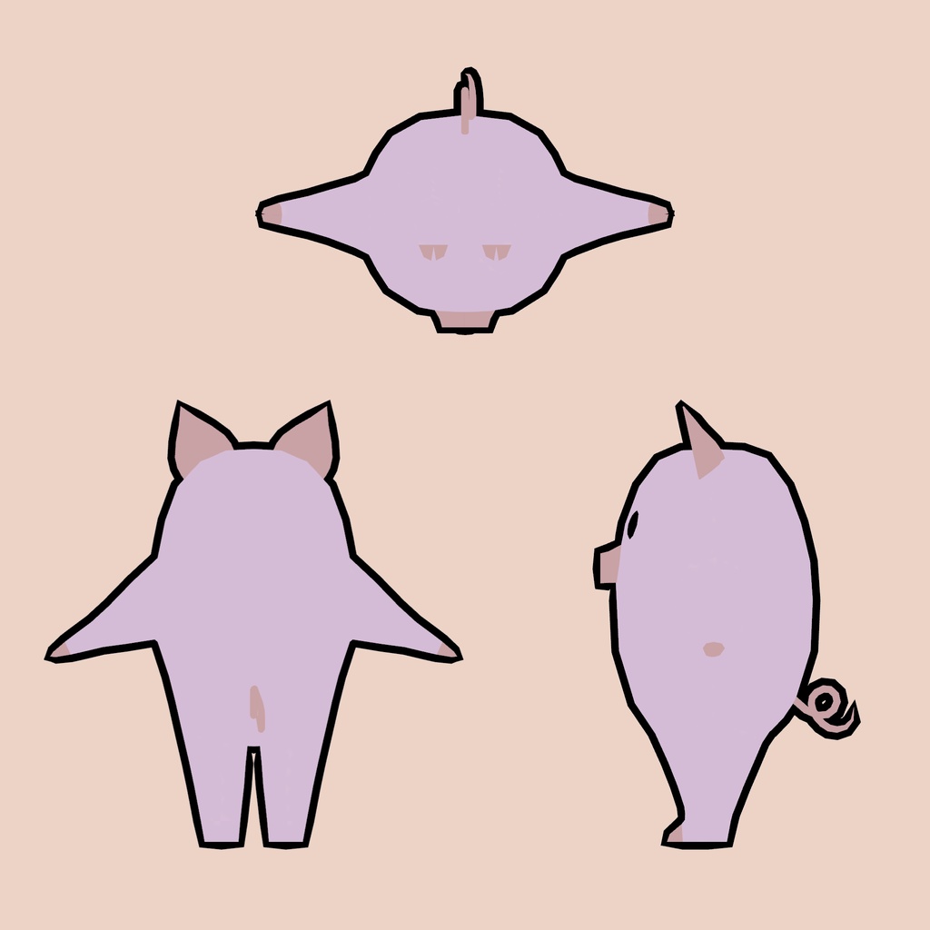 【VRChatアバター】ぶた