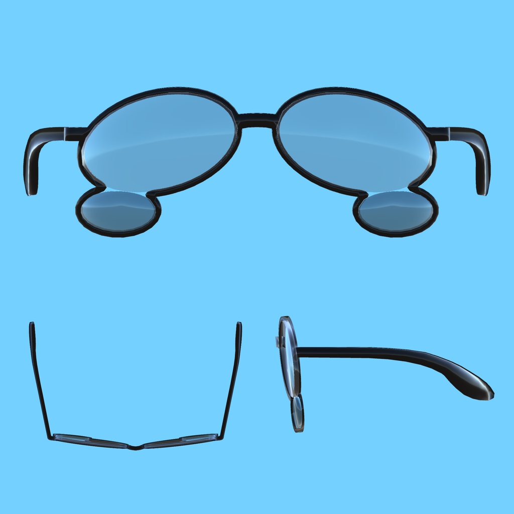 【VRChatアクセサリー】涙型めがね