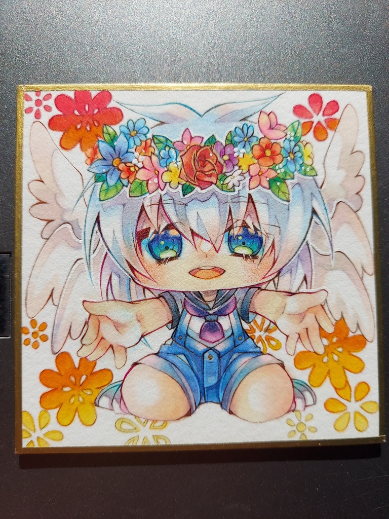 手描きイラスト オリジナル 豆色紙