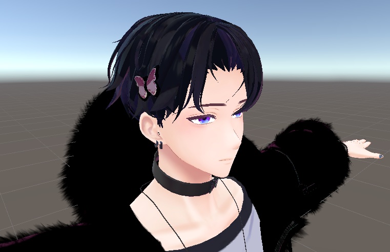 『VRChat想定アクセサリー』🦋蝶々の髪飾り(ヘアピン)💎