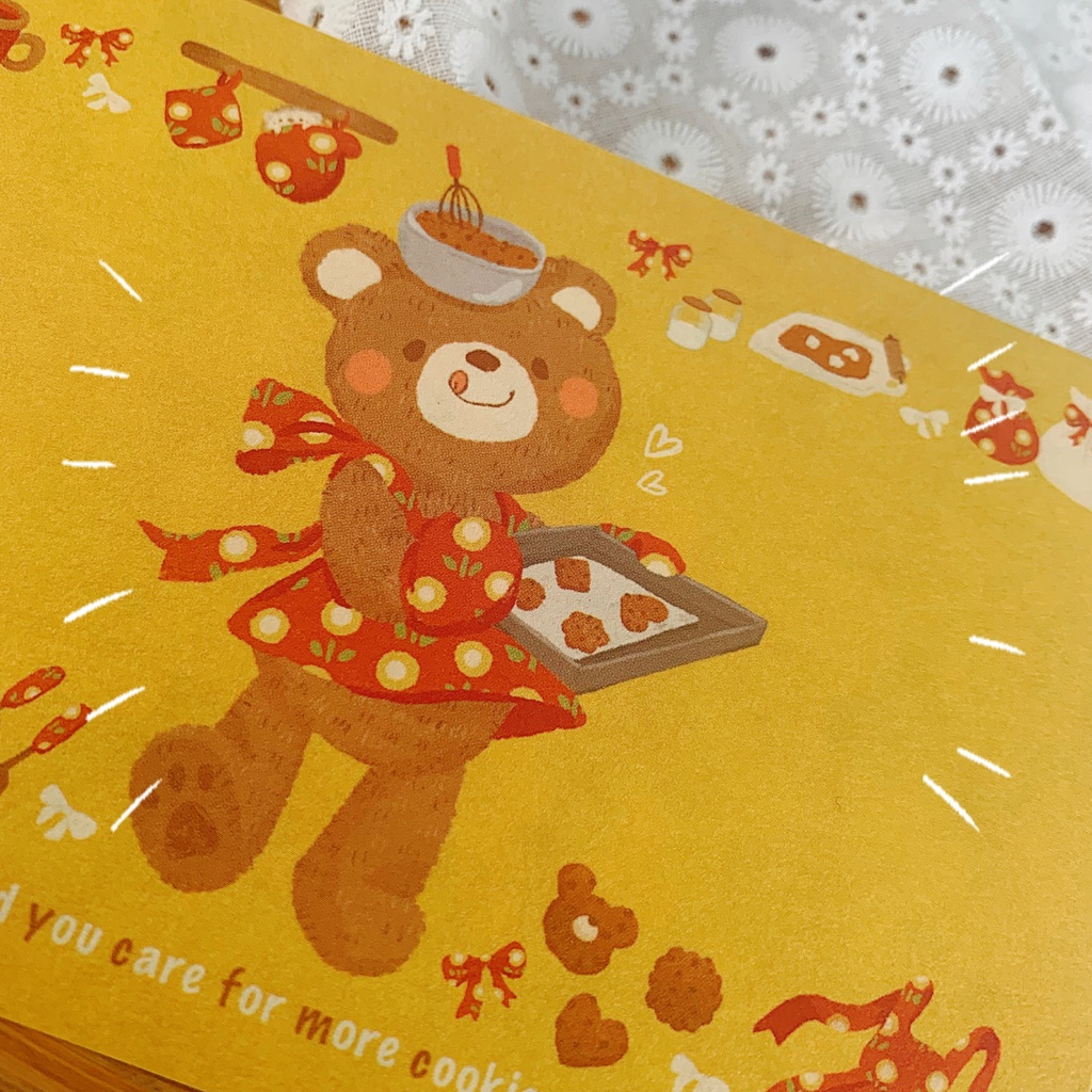 ポストカード『お料理クマ&ねぼすけクマ』2枚セット