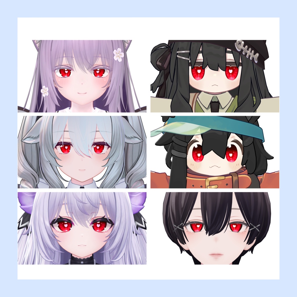 【6アバター対応】Point heart eye texture【10color】