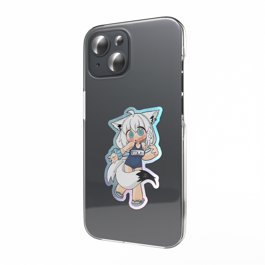 スク水フブちゃんスマホステッカー(オーロラ)